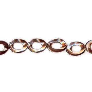 MOP(ELECTROPLATE BROWN) TWIST OVAL DONUT 10X14MM